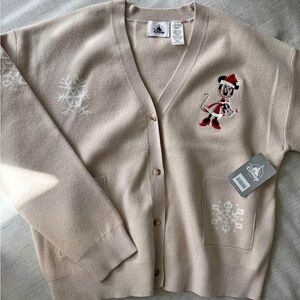 Disney Women's Beige Cardigan with Mickey Mouse Design